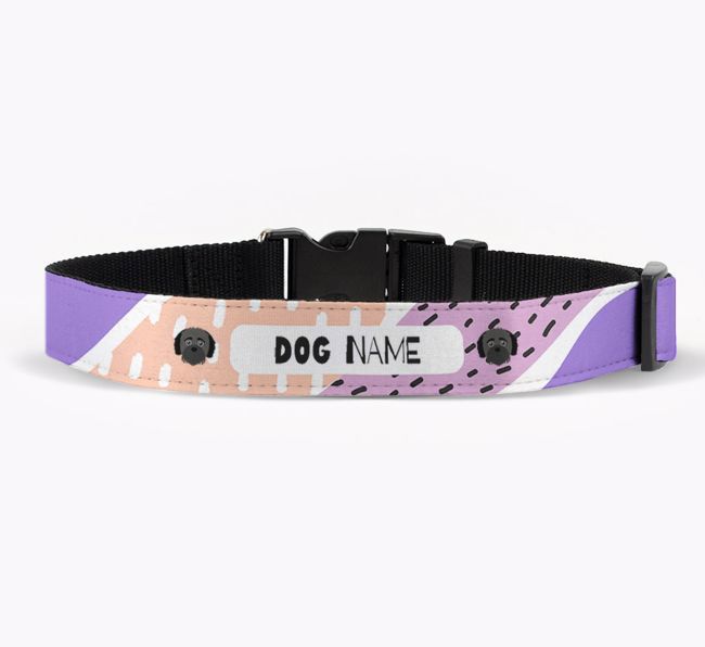 Personalised Fabric Collar with Abstract Pattern and {breedFullName} Icon